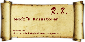 Rebák Krisztofer névjegykártya