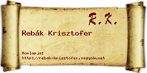 Rebák Krisztofer névjegykártya